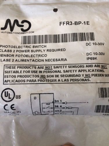 Photoelectric Switch FFR3-BP-1E Automation Direct 10-30 Volts DC PNP Prox Sensor