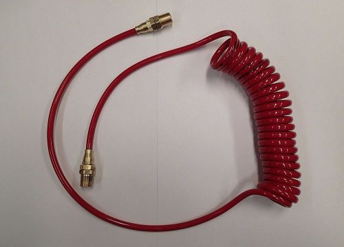 Coilflex Pnumatics Flexcoil .467&#034; ID x 10&#039; long ~ 1/2&#034; MPT ~ Swivel ~  Red  USA