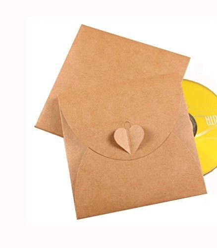 ocharzy 10 Pack Retro Love CD DVD Kraft Paper Sleeves Envelope from Ocharzy