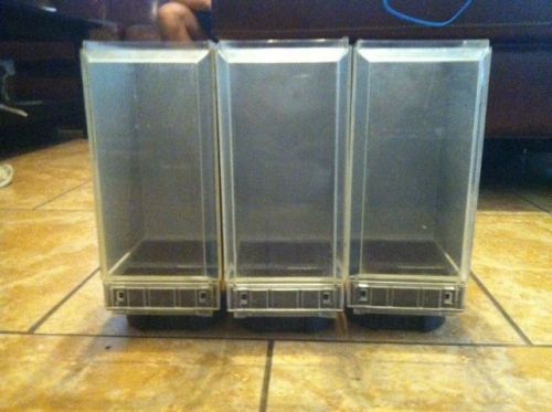 (3) VENDSTAR 3000 CANDY CANISTERS W / COMPLETE WHEEL ASSEMBLY FREE SHIPPING