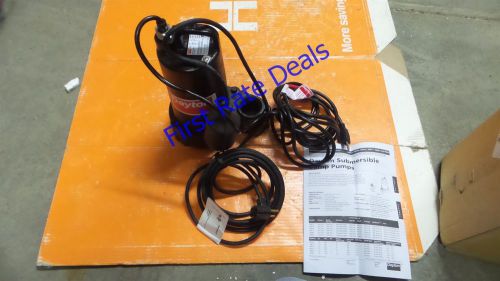 DAYTON 3BB77 Sump Pump, 1/2 HP, 1-1/2&#034; NPT, 15 ft Effluent Tether Submersible