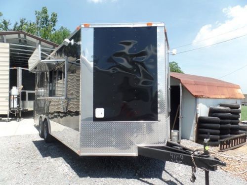 Concession trailer 8.5 x 18 black food event catering for sale