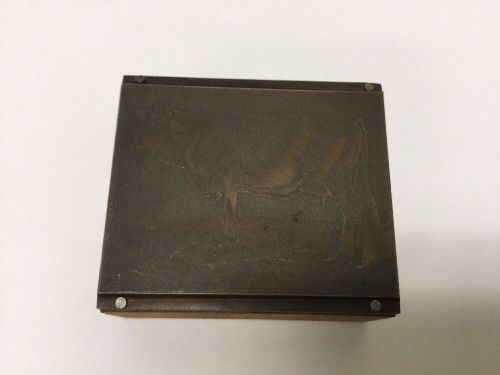 Vintage Letterpress Printing Block - Cow