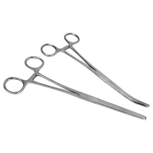 Hts 161s2 2 pc 8&#034; locking straight &amp; curved hemostat set for sale