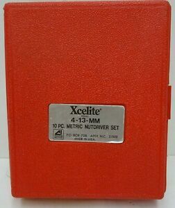 Xcelite 272SC100 4-13mm 10 Piece Metric Nutdriver Set &amp; Carrying Case ~ USA MADE