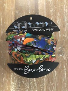 Fashion Bandeau Mask Colorful Graffiti Gator