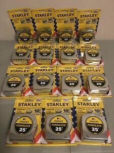 Lot of 15 Stanley 25&#039;  Powerlock Tape Measures - GREAT FOR CONTRACTORS