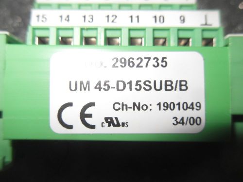 (V41-3) 1 NEW PHOENIX CONTACT UM 45-D15SUB/B VARIOFACE MODULE