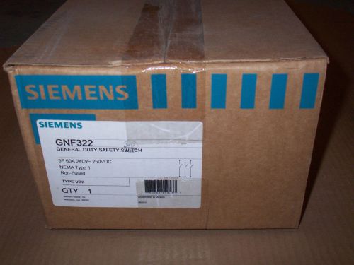 New Siemens GNF322 60 amp 600v Non Fused Safety Switch 2p Disconnect NIB