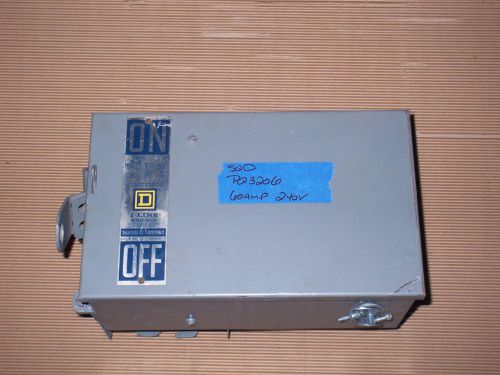 SQUARE D PQ PQ3206 60 AMP 240V FUSIBLE FUSED BUSS BUS PLUG HORZ