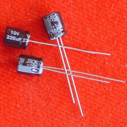 -- 10x 220uF 10V JACKCON Mini Electrolytic Capacitor +105C HKe