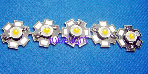 5pcs 3w white high power led light emitter 6000-6500k with 20mm star heatsink for sale