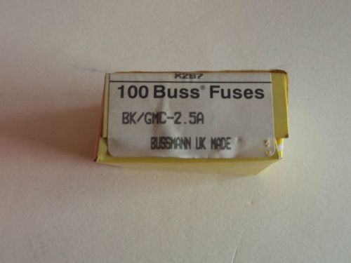 GMC-2.5A  QTY 100 BULK BUSSMAN   ,2.5A,250V,MEDIUM TIME DELAY,5X20MM,GLASS