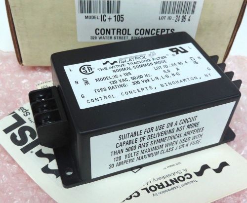 NIB CONTROL CONCEPTS IC+105 ISLATROL PLUS ACTIVE TRACKING LINE FILTER 120V-AC 5A