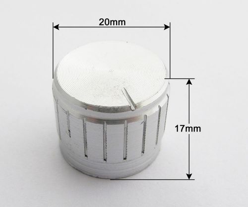 10pcs 20x17mm silver circular knob aluminium cover for audio volume tone control for sale