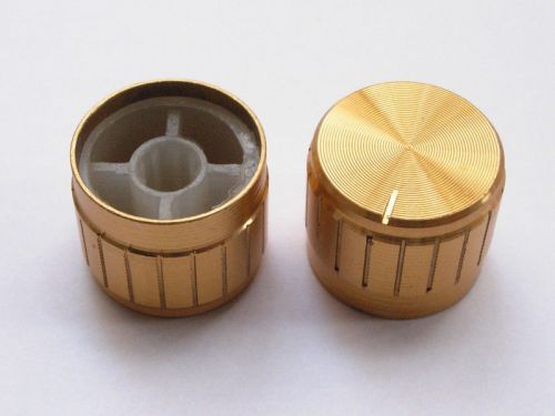 50pcs Aluminum Gold Knobs VOLUME TONE CONTROL KNOB 17mmX21mm