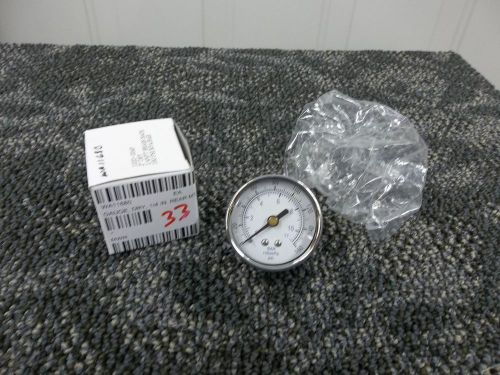 UTILITY PRESSURE GAUGE 1-160 PSI DRY AIR GAS 2&#034; 1/4&#034; NPT BRASS 102D-204F NEW