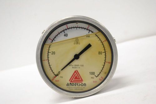 New anderson 0334114 liquid 0-6.8bar pressure 0-100psi 5-1/4 in gauge b286056 for sale