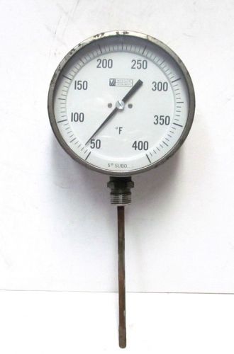 Vtg WEKSLER THERMOMETER 50 - 400 Degrees  F. TEMP GAUGE w/ Probe WORKS