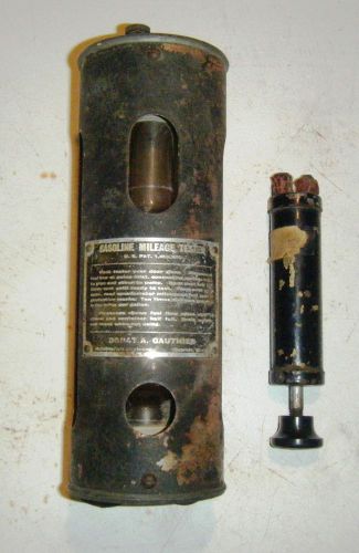 Awesome Old GASOLINE MILEAGE TESTER W/SYRINGE PUMP Vacomat?