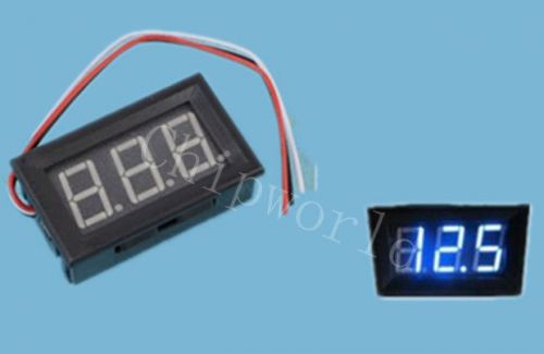 DC 0V-99.9V 3 wire Mini Blue LED Panel Meter Voltmeter Three Wire New