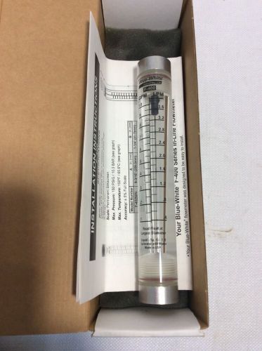 Blue-White F-40375LN-8 0.1-1 GPM 1/2&#034; Npt  F-400 Flowmeter