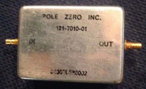 RF IF MICROWAVE BANDPASS FILTER 70 MHz, 25 MHz BW   POLE ZERO INC 121-7010- 01