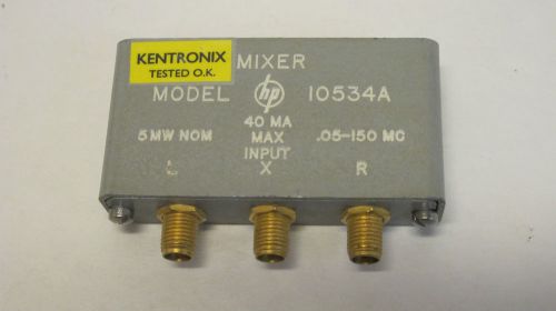 HP 10534A  Mixer, RF/LO=.05 to 150 MHz,  LO=+7 dBm,  IF=DC-150.  SMA(F).