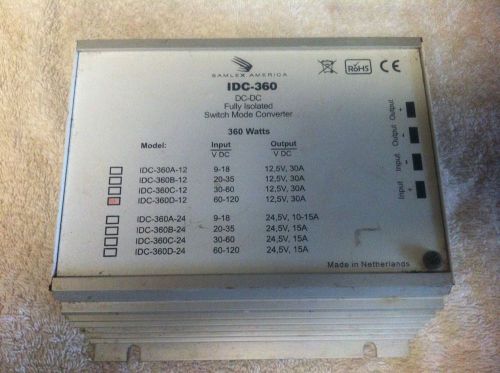 SAMLEX AMERICA IDC-360D-12 360 WATT DC-DC FULLY ISOLATED SWITCH MODE CONVERTER