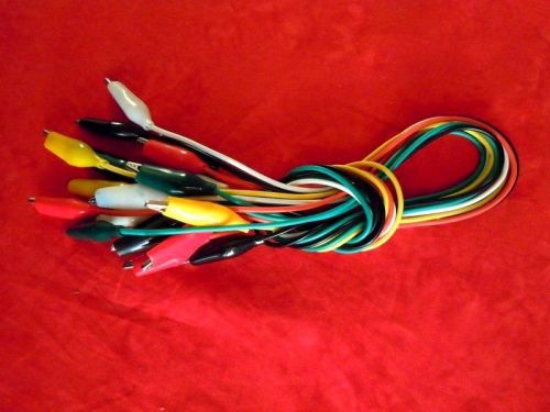 10pcs 20&#034; Double-ended Crocodile Clip Alligator Test Jumper Probe Lead Wire