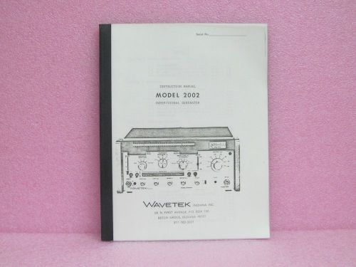 Wavetek Manual 2002 Sweep/Signal Generator Operating Manual Only