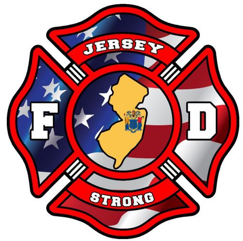 JERSEY STRONG FIREFIGHTER 4&#034; MALTESE CROSS DECAL/STICKER