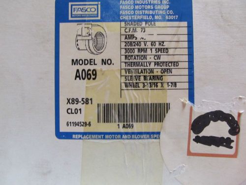 Fasco blower model no. a069 for sale