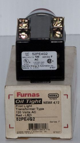 Furnas 52PE4G2 120V Red LED Oil Tight Pilot Light Transformer Type