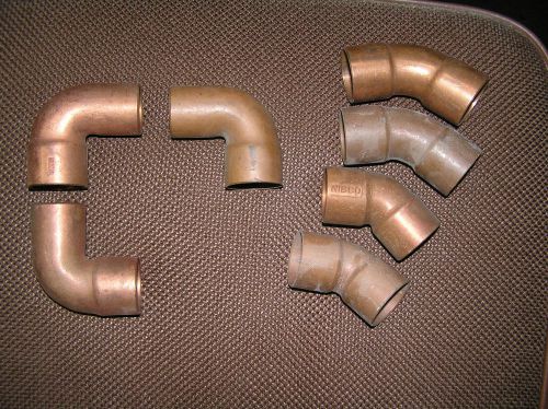 1 3/8&#034; copper 45 deg els sweep and reg  and 90 deg street els (nominal 1 1/4&#034;) for sale