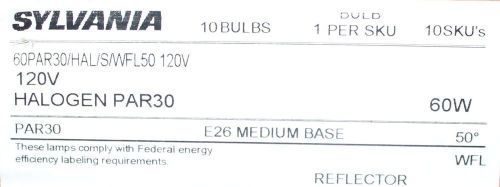 20 bulbs 60par30ln/hal/s/wfl50 120 for sale