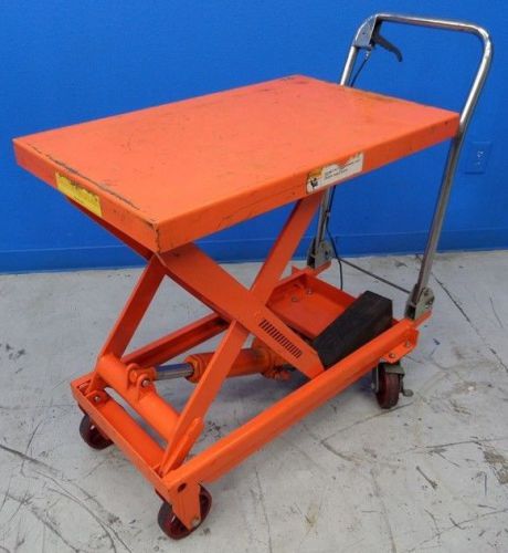 1000 LB CAPACITY PORTABLE HYDRAULIC SCISSOR LIFT TABLE CART 31-3/4&#034; x 19.5&#034;