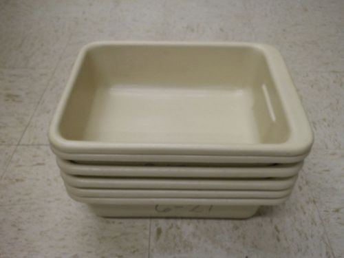 Lot of 7 Plastic Beige Tan School Tote Trays Storage Bins