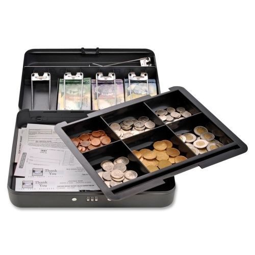 Mmf steelmaster 2216190g2 cash box -6 coin -gray -3.2&#034;hx11.8&#034;wx9.4&#034;d for sale