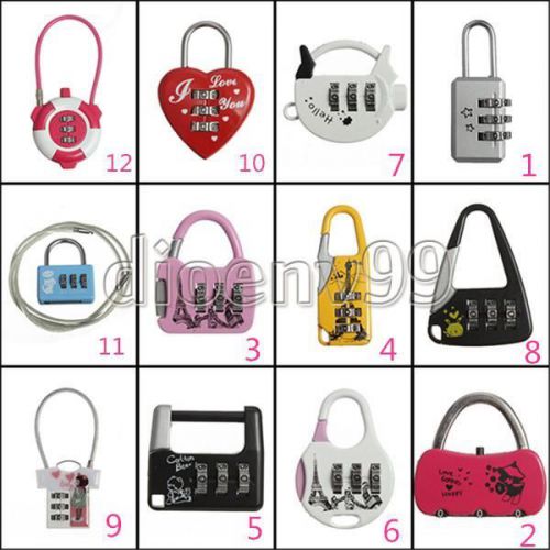 Digit Password Combination Padlocks Luggage Suitcase Cable Travel Security Locks