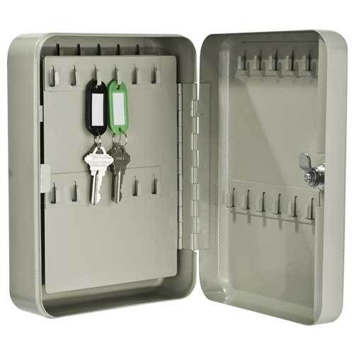 Barska 48 key hook wall mount cabinet safe w/ key lock in tan, ax11692 for sale