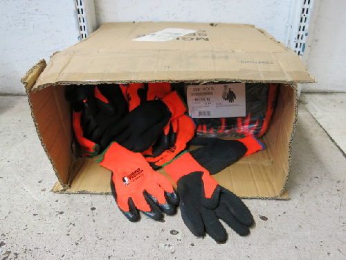 65 PAIR SUMMER PENGUIN 3397HO/9 MEDIUM HI VIZ RUBBER PALM KNIT GLOVES