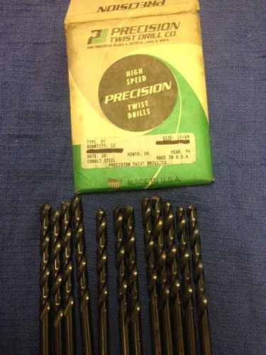 12 PTD 19/64&#034; DY Jobber Length Precision Twist Drills