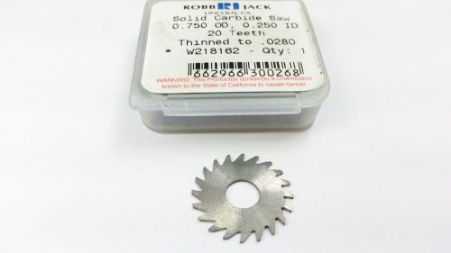 3/4&#034; Robb Jack 20 Teeth Solid Carbide .0280&#034; x 1/4&#034; Saw Blade (G465)