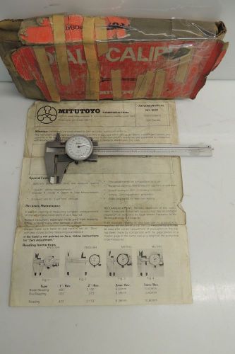 Mitutoyo No. 505-637-50  6&#034; Dial Caliper 0-6&#034; Range, .001&#034; Grad., .100&#034; per rev.