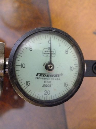 DIAL INDICATOR .0005&#034; FEDERAL C6K DISPLAY MODEL  - MOUNTED ON STAND