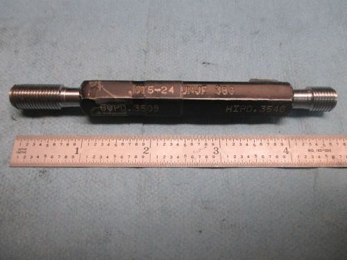 3/8 24 UNJF 3BG THREAD PLUG GAGE GO NO GO .375 P.D.&#039;S = .3509 &amp; .3546 TOOLING