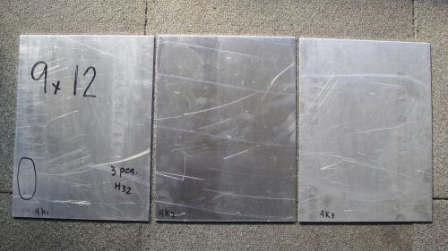 3 pcs lot 4k 1/8 aluminum plate sheet 9x12 , 5052-h32 .125 1/8” thk h32 5052 for sale