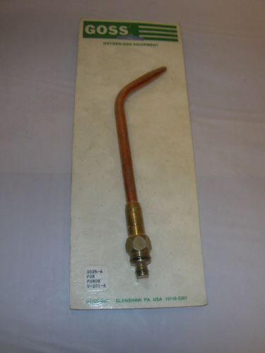 Goss Welding Tip Purox 3025-6 &#034; W-201-6&#034;  Welding Goss Equipment NOS