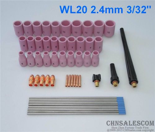 53 pcs tig welding kit for tig welding torch wp-9 wp-20 wp-25 wl20 3/32&#034; for sale